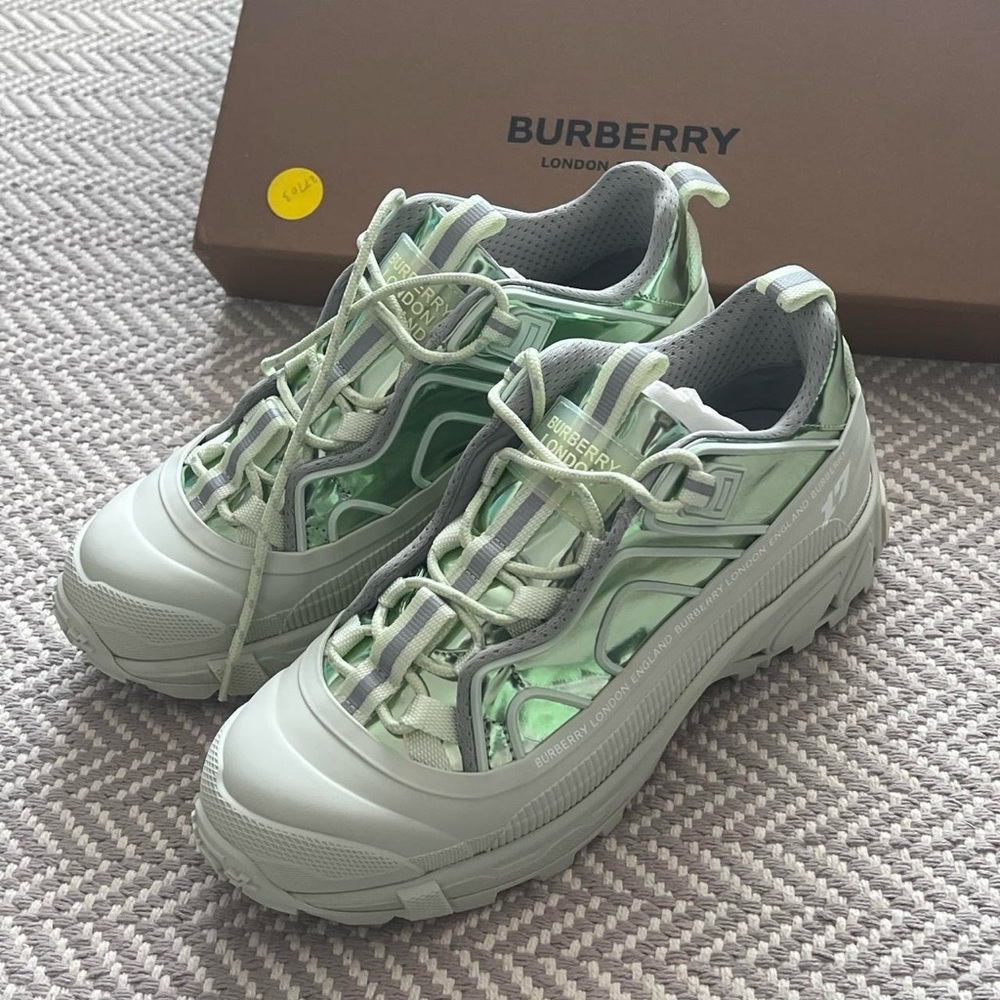 Green Chunky Burberry Sneakers IN BOX WITH TAGS